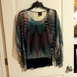 ND sheer cape blouse
